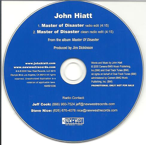 John Hiatt - Master Of Disaster (CD-Used)