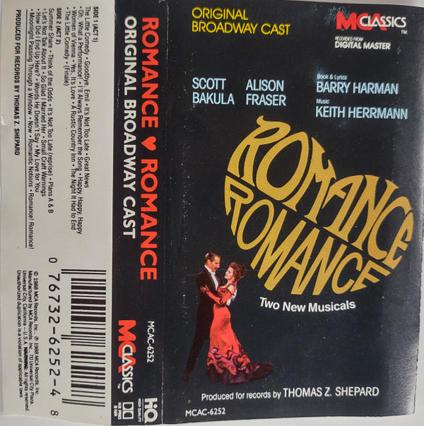 Original Broadway Cast - Romance Romance: Two New Musicals (CS-Used)