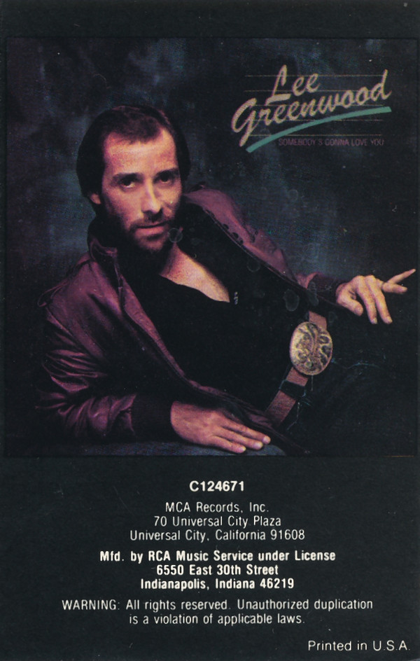 Lee Greenwood - Somebody's Gonna Love You (CS-Used)