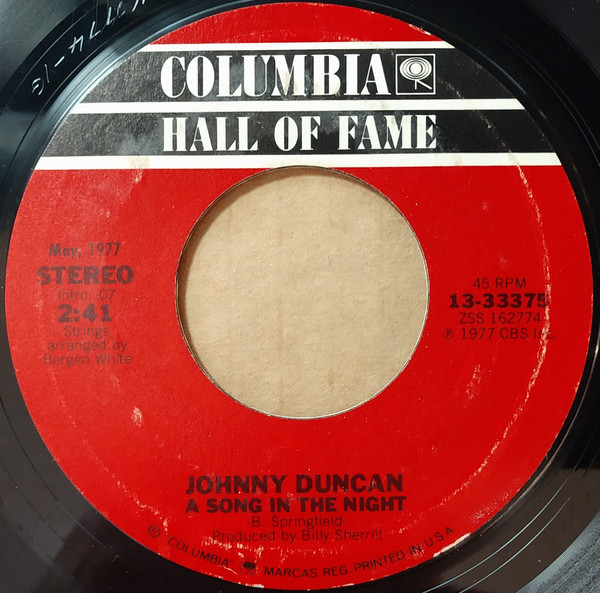 Duncan, Johnny - A Song In The Night / Come A Little Bit Closer (7IN-Used)