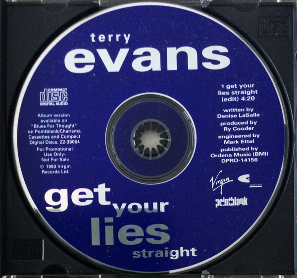 Terry Evans - Get Your Lies Straight (CD-Used)