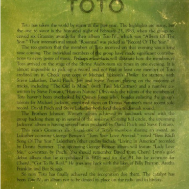 Toto - Toto IV Sampler (12IN-Used)