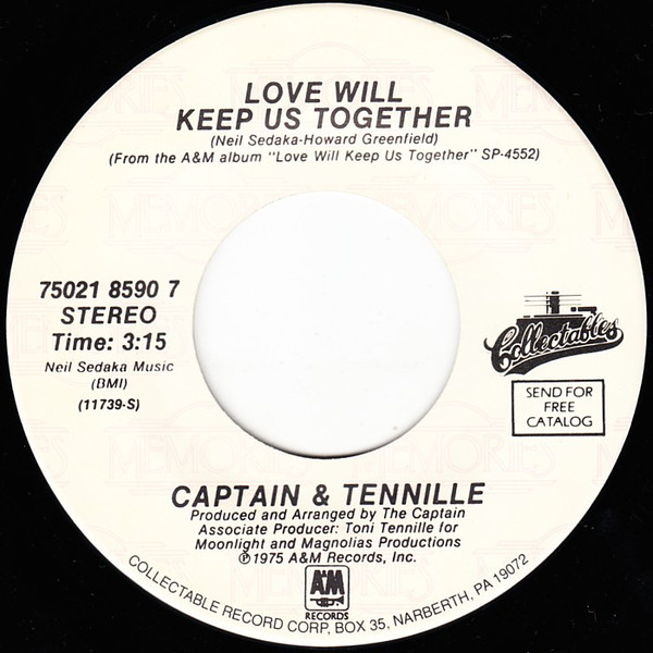 Captain And Tennille - Love Will Keep Us Together / The Way I Want To Touch You (7IN-Used)